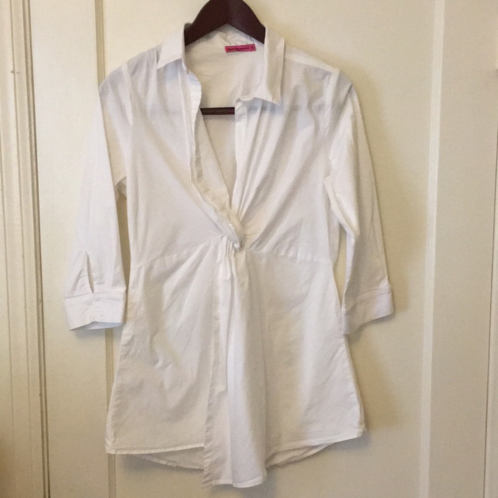 Maternal America White Ruched Blouse